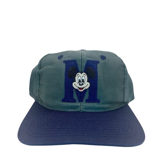 Vintage Mickey Mouse Snapback Cap - Walt Disney Goofy's Hat Co. Green & Blue Hat - Picture 1 of 5